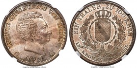 Baden. Ludwig I Taler 1829 MS66 NGC, KM193, Dav-518. Also referred to as a Kronentaler, this issue was often used in commerce, and as such, survivors ...