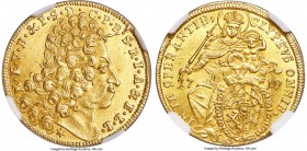 Bavaria. Maximilian II Emanuel gold Maximilian d'Or 1719 MS64 NGC, Munich mint, KM388. An extremely bold offering, full of luster and sharp designs, a...