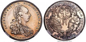Hall. Free City 1/2 Taler 1777-KR MS63+ Prooflike NGC Nürnberg mint, KM46, Raff-53a. With the name and titles of Joseph II."OEXLEIN" below bust. Supre...