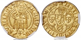 Mainz. Johann II von Nassau gold Goldgulden ND (1397-1419) MS64 NGC, Bingen mint, Fr-1617, Prinz Alexander-133 var. (different punctuation). IOhIS ΛRЄ...