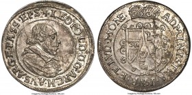 Murbach & Lüders. Leopold of Austria, as Administrator 1/4 Taler ND (c. 1621) MS63 NGC, Ensisheim mint, KM8, Divo-78 var. (there, without pellet after...