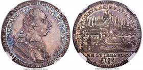 Regensburg. Free City 1/2 Taler 1782-GCB MS63 NGC, KM444. With the name and titles of Joseph II. Choice and featuring an even spread of soft patinatio...