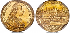 Regensburg. Free City gold Ducat ND (1765-1790) MS62 NGC, KM388, Fr-2564. With the name and titles of Joseph II. A lovely example of this iconic city ...