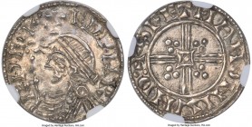 Kings of All England. Edward the Confessor (1042-1066) Penny ND (1046-1048) MS64 NGC, London mint, Swetman as moneyer, Trefoil Quadrilateral type, S-1...