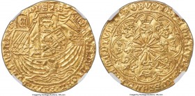 Edward IV (1st Reign, 1461-1470) gold Ryal (Rose Noble) ND (1467-1468) AU58 NGC, Tower mint, Crown mm, Light coinage, S-1950, N-1549. 7.65gm. An appre...
