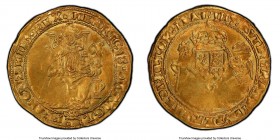 Edward VI (1547-1553), in the name of Henry VIII gold 1/2 Sovereign ND (1547-1551) AU53 PCGS, Tower mint, Grapple mm, Fr-174, S-2393, N-1865. 6.10gm. ...