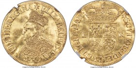 Elizabeth I (1558-1603) gold "Milled" 1/2 Pound ND (1561-1563) AU Details (Removed From Jewelry) NGC, Tower mint, Star mm, S-2543, N-2019/3 (VR), Schn...