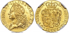 George II gold Guinea 1759 AU58 NGC, KM588, S-3680. On the absolute precipice of Mint State, not just in terms of certification but in terms of corres...