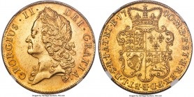 George II gold 2 Guineas 1740/39 AU58 NGC, KM578, S-3668. Shimmering luster pervades over the faces of this wholesome and near-mint specimen, tinged w...
