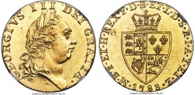 George III gold Guinea 1788 MS65 NGC, KM609, S-3729. A superb lustrous gem, very rare in this quality. Delightfully brilliant and marked by a resoundi...