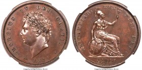 George IV Proof Penny 1826 PR65 Brown NGC, KM693, S-3823. From a fleeting three-year series, this razor-sharp gem displays reflective, mahogany-brown ...