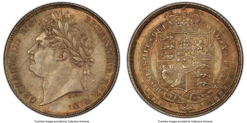 George IV 6 Pence 1825 MS66 PCGS, KM691, S-3814. In the upper echelon of conditi...