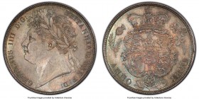 George IV 1/2 Crown 1820 MS64 PCGS, KM676, S-3807. Essentially gem, with appeal that extends beyond its assigned grade. Only a few small hairlines dis...