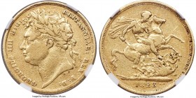 George IV gold Sovereign 1825 VF20 NGC, KM696, S-3801. Laureate head type. An appealing representative of this earlier Sovereign issue displaying natu...