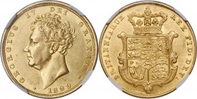 George IV gold Sovereign 1829 AU55 NGC, KM696, S-3801. A lustrous example bearing only light signs of circulation, joined by a leaping peripheral bril...