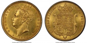 George IV gold Sovereign 1830 MS63 PCGS, KM696, S-3801. A choice piece in a coveted, seldom encountered state of preservation, featuring blazing luste...