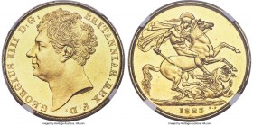 George IV 2 Pounds 1823 MS62+ NGC, KM690, S-3798. An astonishingly sharp representative even for its very nearly choice grade, a distinctive, yet deli...