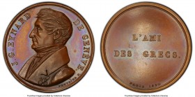 John Kapodistrias bronzed-copper Specimen "Chief of the Philhellenes" Medal 1830 SP65 PCGS, 42mm. By Peuvrier. Jean-Gabriel Eynard a wealthy Swiss ban...