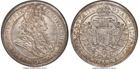 Leopold I Taler 1693-KB MS64 NGC, Kremnitz mint, KM214.8, Dav-3264. A mesmerizing example of this usually prolific taler type, perfectly struck with a...