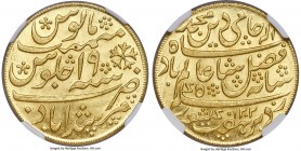 British India. Bengal Presidency gold Mohur AH 1202 Year 19 (1825-1830) MS63 NGC, Calcutta mint, KM114, Stevens-6.7. Edge grained left. Remarkably sat...