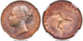 British Dependency. Victoria Proof Farthing 1839-R PR64 Red and Brown NGC, KM12. Rarely offered in Proof, especially this close to gem. Utterly flashy...