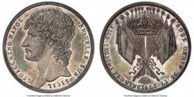 Naples & Sicily. Joachim Murat silver Specimen Medal 1809 SP65 PCGS, Bram-842, Julius-2071, Ricciardi-82. Bare head of Joachim Murat on the left / Cro...