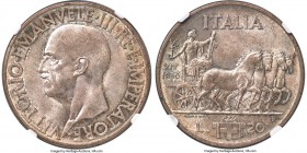 Vittorio Emanuele III 20 Lire Anno XIV (1936)-R MS64+ NGC Rome mint, KM81, Pag-681. Mintage: 10,000. The theoretically more attainable first year of t...