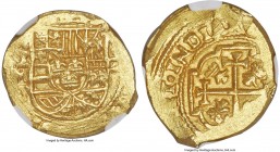Philip V gold Cob 2 Escudos ND (1712-1713) MXo-J MS64 NGC, Mexico City mint, KM53.1, Cal-Type 85. 6.8gm. From the 1715 Plate Fleet. A very rare two-ye...