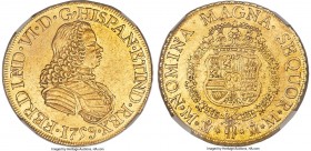 Ferdinand VI gold 8 Escudos 1759 Mo-MM AU Details (Obverse Spot Removed) NGC, Mexico City mint, KM152, Fr-21, Onza-610. Featuring an unfortunate but m...