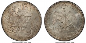 Estados Unidos "Caballito" Peso 1913/2 MS65 PCGS, Mexico City mint, KM453, Schein-D1. An important overdate revealing ultra satiny luster sheathed in ...