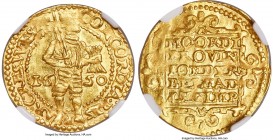 West Friesland. Provincial gold Ducat 1650 MS64 NGC, KM16, Fr-294. Areas of weakness are balanced by sections of deeply impressed designs on this lust...