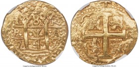 Ferdinand VI gold Cob 8 Escudos 1749 L-R XF Details (Removed From Jewelry) NGC, Lima mint, KM47, Onza-563 (Rare). A more infrequent date for the issue...