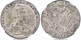 Catherine II Rouble 1780 CПБ-ИЗ MS61 NGC, St. Petersburg mint, KM-C67b, Dav-1685, Bit-228. A sought-after type in Mint State, the present example of w...