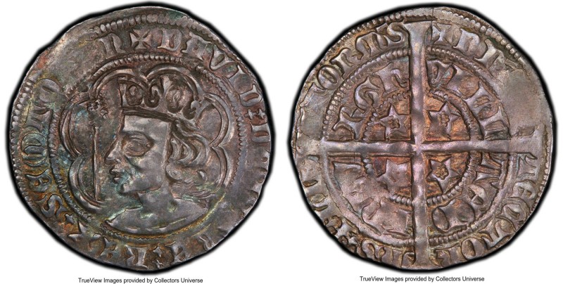 David II Groat ND (1357-1367) AU58 PCGS, Edinburgh mint, S-5100. 28mm. 4.37gm. E...