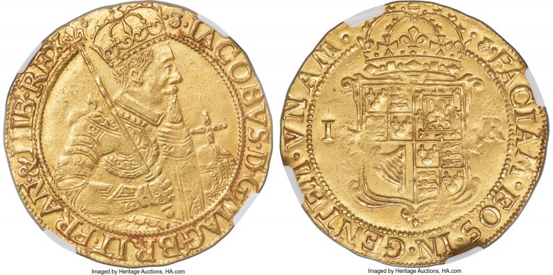 James VI (I) gold Unite (Scepter) ND (1604-1609) UNC Details (Saltwater Damage) ...