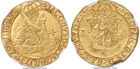 James VI (I) gold Unite (Scepter) ND (1604-1609) UNC Details (Saltwater Damage) NGC, Edinburgh mint, Thistle mm, Ninth coinage, KM28, S-5463. 9.96gm. ...