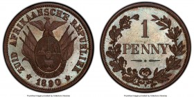 Transvaal. Republic Specimen Pattern Penny 1890-V SP64 Brown PCGS, Berlin mint, KM-XPn9, Hern-T27. Struck in a total estimated mintage of a mere 100 e...