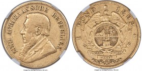 Republic gold "Single Shaft" Pond 1892 VF25 NGC, Pretoria mint, KM10.2, Hern-Z45. The scarcer variety for the type, featuring evenly worn features and...