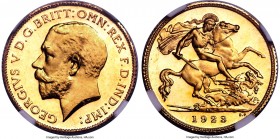 George V gold Proof 1/2 Sovereign 1923-SA PR64 NGC, Pretoria mint, KM20, S-4010. Incredible quality abounds on this specimen--one of only 655 produced...
