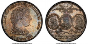 Carl XIV Johan Riksdaler 1821-CB MS63 PCGS, KM610, Dav-350. A lovely and choice example of this reform coinage commemorating 300 year of political and...