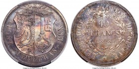 Geneva. Canton 10 Francs 1848 MS65 PCGS, KM138, Dav-374, HMZ-2-363a. Mintage: 385. Presently tied with a mere two other specimens for the finest certi...