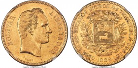Republic gold 100 Bolivares 1888 AU Details (Reverse Cleaned) NGC, Caracas mint, KM-Y34, Fr-2. An attainable example of this ever-popular gold issue, ...