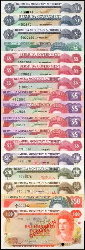 BERMUDA. Bermuda Government & Monetary Authority. 5 Shillings to 100 Dollars, 19...