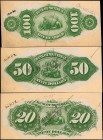 CANADA. Bank of Montreal. 4 to 100 Dollars, ND. CH #505-34-12. Back Die Proofs. About Uncirculated.
6 pieces in lot. Denominations include 4 Dollars,...