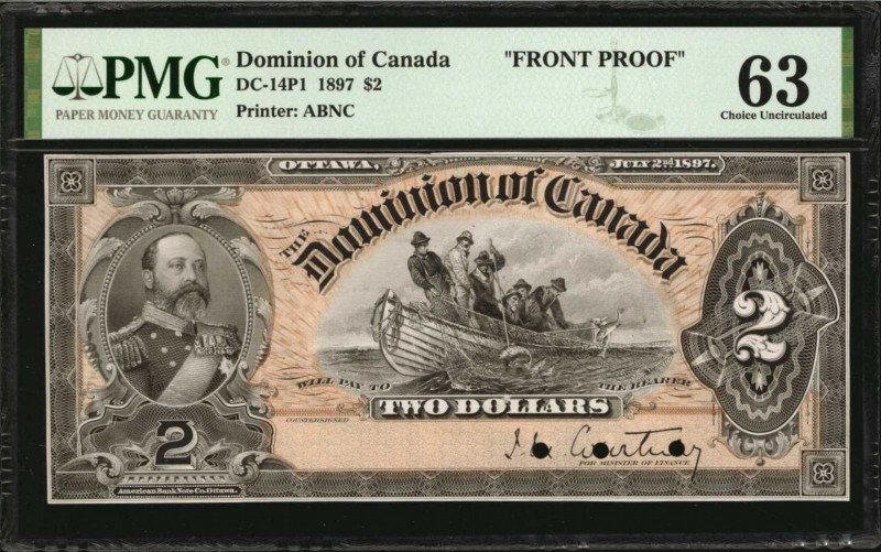 CANADA. Dominion of Canada. 2 Dollars, 1897. DC-14P1. Front Proof. PMG Choice Un...