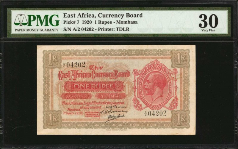 EAST AFRICA. Currency Board. 1 Rupee, 1920. P-7. PMG Very Fine 30.
The popular ...