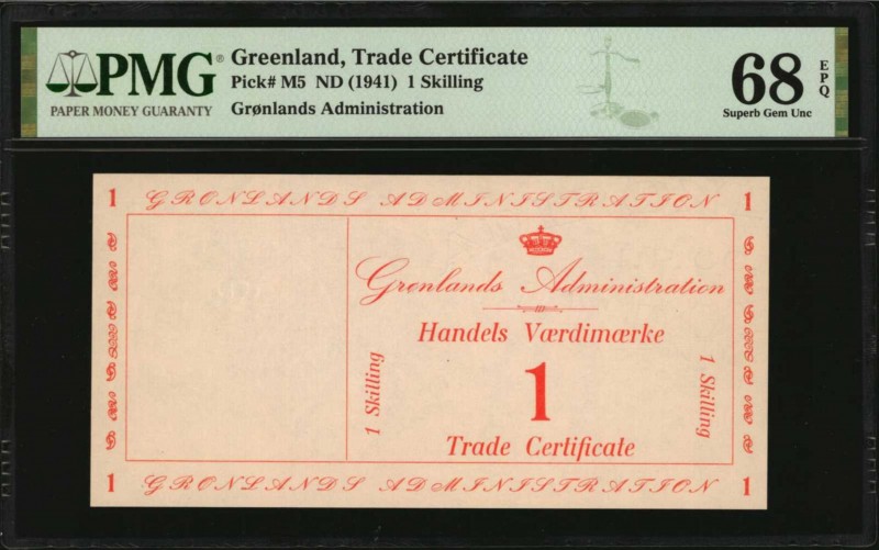 GREENLAND. Gronlands Administration. Trade Certificate. 1 Skilling, ND (1941). P...