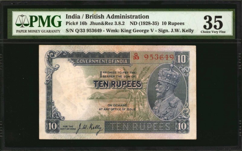 INDIA. British Administration. 10 Rupees, ND (1928-35). P-16b (Jhun 3.8.2). PMG ...