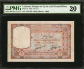 LEBANON. Banque de Syrie et du Liban. 1 Livre, 1925. P-3. PMG Very Fine 20.
Scarce and highly rare early first issue of this "Grand-Liban" type. A co...
