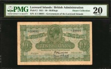 LEEWARD ISLANDS. Government of the Leeward Islands. 10 Shillings, 1921. P-2. PMG Very Fine 20.
Printed by TDLR. King George V is found at top center,...